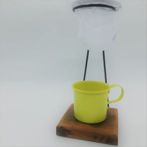 Kit de Café Egoista - Individual - 1 Caneca Amarelo - Demolição - Feito a Mão