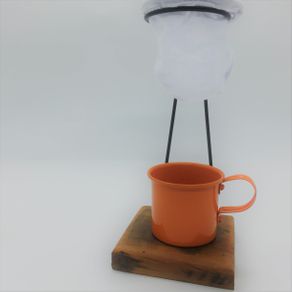 Kit de Café Egoista - Individual - 1 Caneca Laranja - Demolição - Feito a Mão