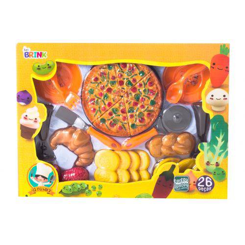 Kit de Comidinhas e Pizza 26 Peças - Bel Brink