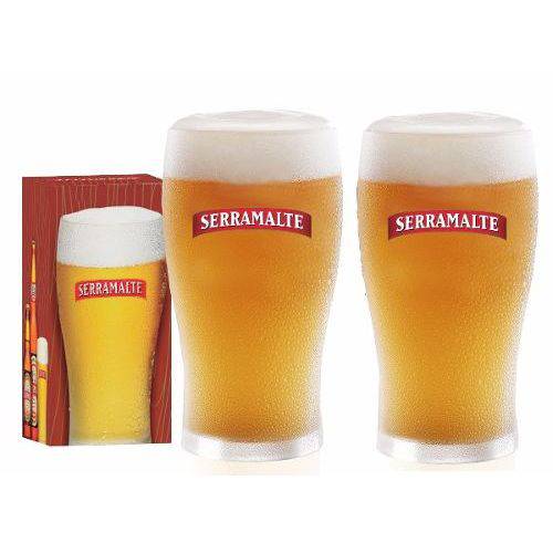 Kit de 2 Copos Cerveja Serramalte Importado 340 Ml