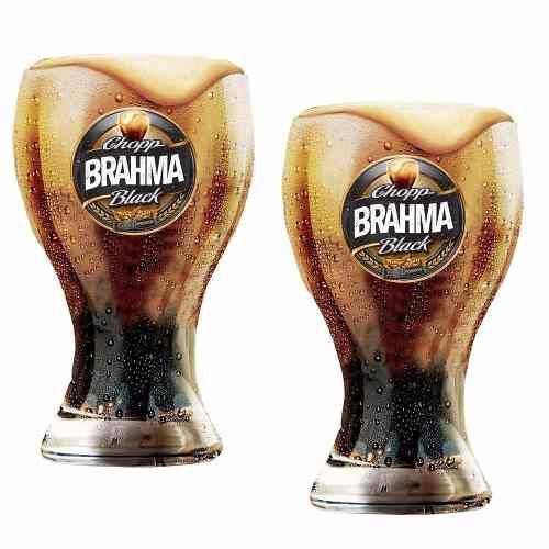 Kit de 2 Copos Oficial Cerveja Brahma Black 430 Ml