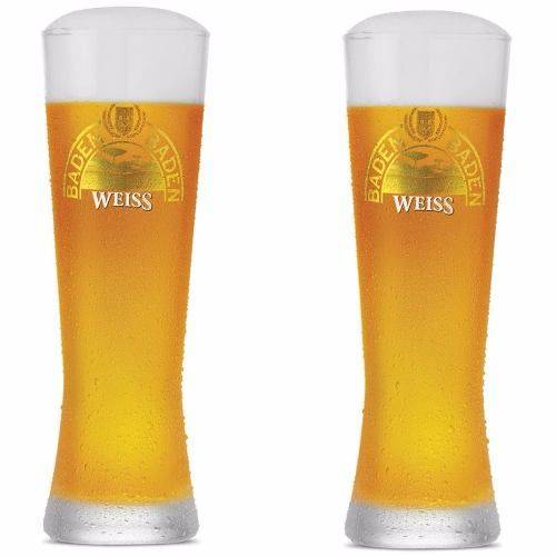 Kit de 2 Copos Taça 680 Ml de Vidro para Cerveja Weiss Baden Baden