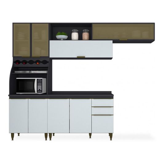 Kit de Cozinha Compacta, Grafite HP com Branco HP, Royal