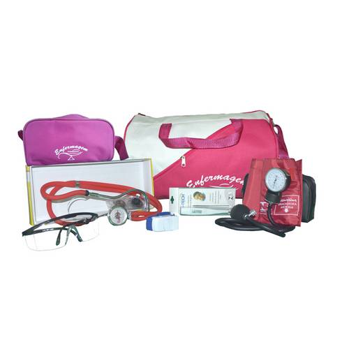 Kit de Enfermagem C/ Bolsa Pink - Aparelho Vermelho e Nec. Pink