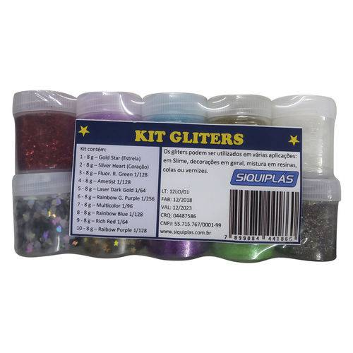 Kit de Glittters Siquiplás 8g C/10