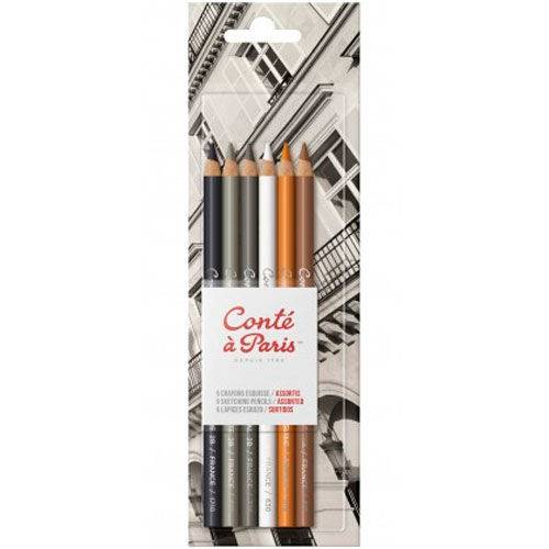 Kit de Lápis Crayon com 6 Cores Conté a Paris
