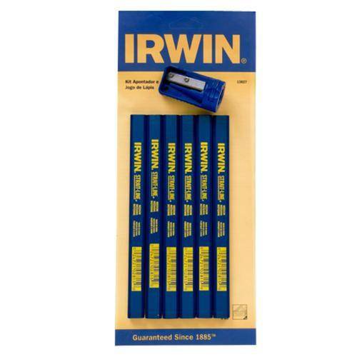 Kit de Lápis para Carpinteiro e Apontador com 7 Peças - Irwin