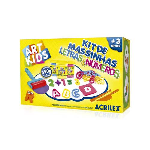 Kit de Massinha Acrilex Letras e Números 450g 40046
