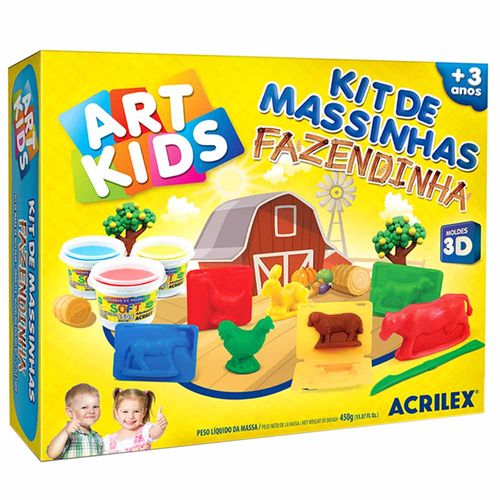 Kit de Massinha de Modelar Fazendinha 450g Art Kids Acrilex 1026344