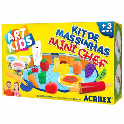 Kit de Massinha de Modelar Mini Chef 450g Art Kids Acrilex 1028342