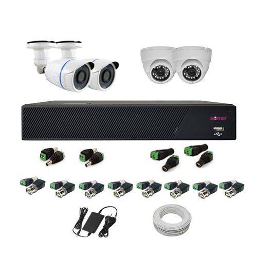 Kit de Monitoramento 4 Câmeras HD