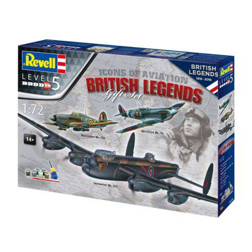 Kit de Montar Revell Gift-Set Revell 1:72 British Legends Lancaster Spitfire e Hurricane
