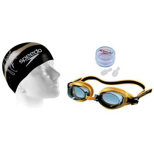 Kit de Natação com Óculos, Touca e Proteção de Ouvido Adulto Speedo
