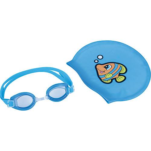 Kit de Natação Infantil Óculos + Touca Azul - Bestway