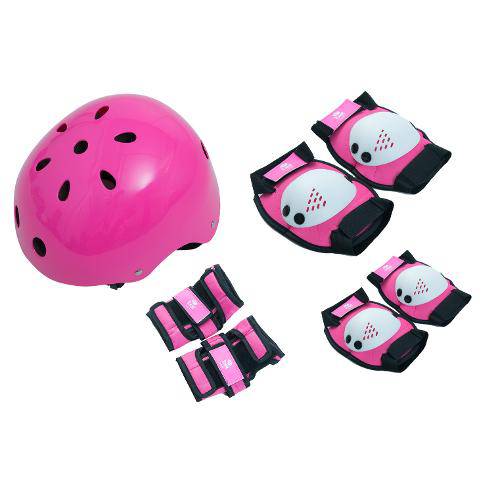Kit de Proteção Infantil para Rollers e Skates Tam M Cores Diversas com 3 Unidades