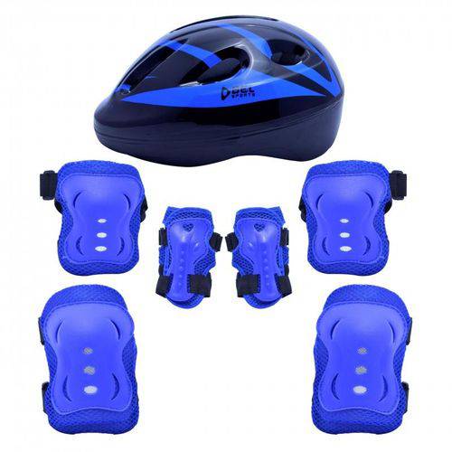 Kit de Proteção Radical com Capacete Tam. M Azul - Bel Sports
