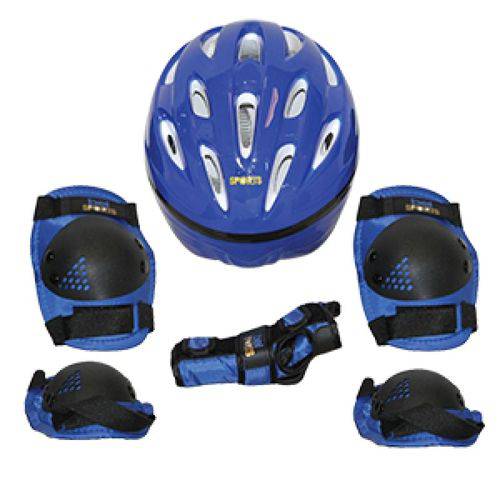 Kit de Proteção Radical com Capacete Tam. P Azul - Bel Sports