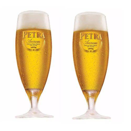Kit de 2 Taças de Cristal Cerveja Petra Aurum 300ml