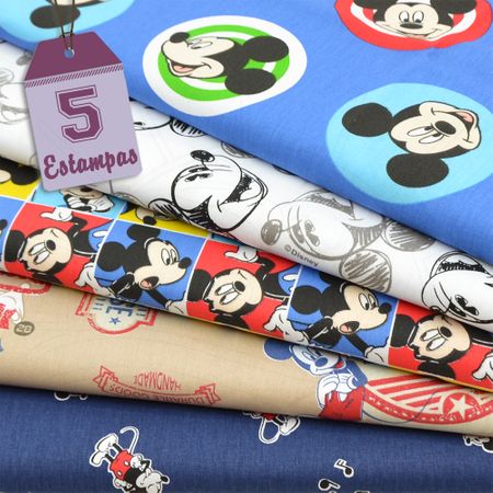 Kit de Tecido Mickey Mouse (30x70) 5 Estampas