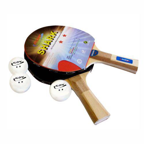 Kit de Tênis de Mesa / Ping Pong - 02 Raquetes + 03 Bolinhas Klopf 5055