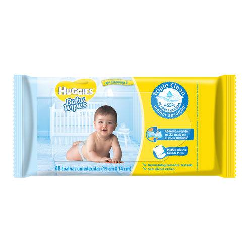 Toalhas Umedecidas Baby Wipes - 48 Toalhas