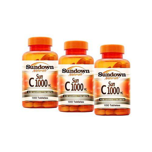 Kit de 3 Vitamina C 1000mg - Sundown Vitaminas - 100 Comprimidos