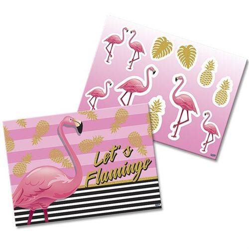 Kit Decorativo Cartonado Let's Flamingo com 01 Un.