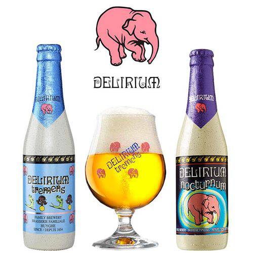 Kit Degustação Delirium com 2 Cervejas e 1 Copo