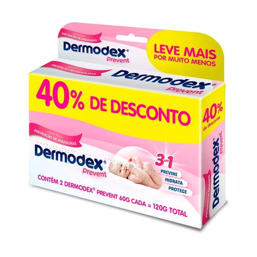 Kit 2 Dermodex Prevent Creme Prevenção de Assaduras 60g