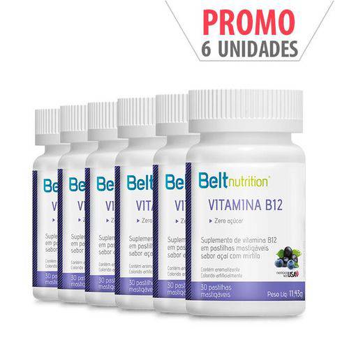 Kit Desconto 6 Un Vitamina B12 Mastigável Açaí e Blueberry