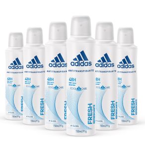 Kit Desodorante Aerossol Adidas Feminino Cool & Care Fresh com 6 Unidades