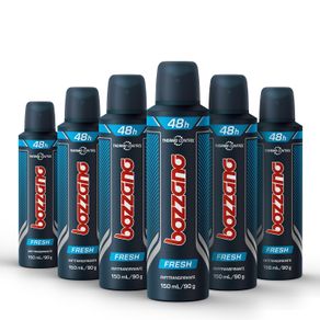 Kit Desodorante Aerossol Bozzano Fresh com 90g com 6 Unidades
