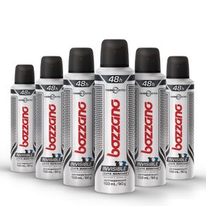 Kit Desodorante Aerossol Bozzano Invisible com 6 Unidades