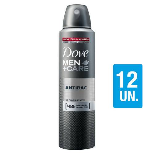 Kit Desodorante Aerossol Dove Men Antibacteriano 150ml com 12un