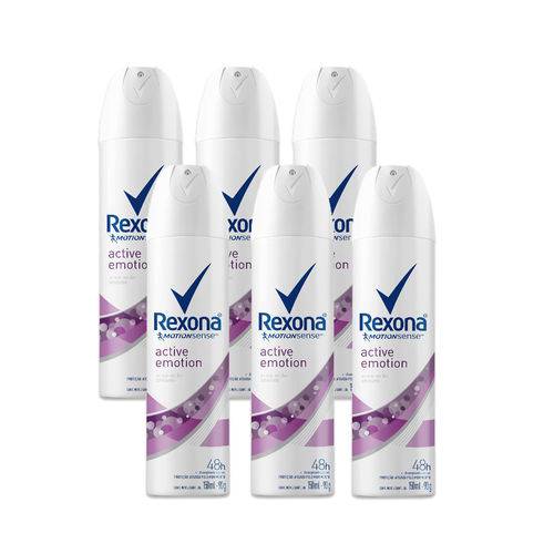 Kit Desodorante Aerossol Rexona Active Emotion 150ml 6 Uni