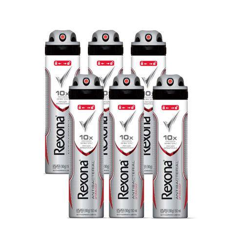 Kit Desodorante Aerossol Rexona Antibacteriano 150ml 6 Uni