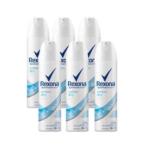 Kit Desodorante Aerossol Rexona Cotton 150ml 6 Unidades