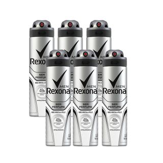 Kit Desodorante Aerossol Rexona Men Sem Perfume 150ml 6 Unidades