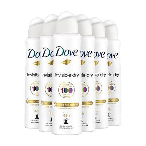 Kit Desodorante Antitranspirante Aerosol Dove Invisible Dry 6 X 150mL