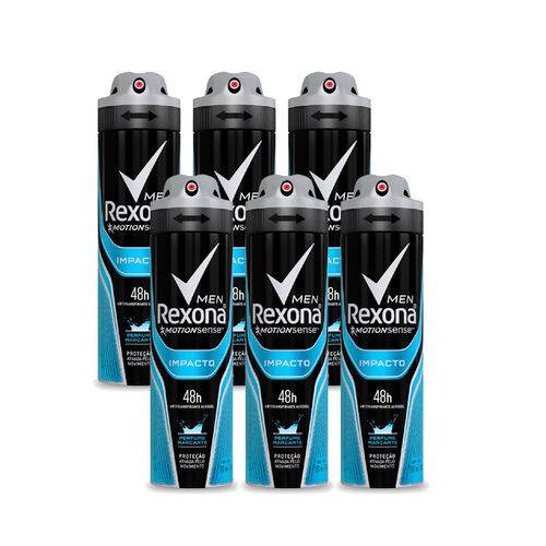 Kit Desodorante Antitranspirante Rexona Impacto 150ml 6 Uni