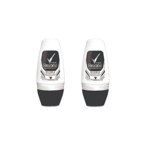 Kit Desodorante Antitranspirante Rollon Rexona Invisible 50ml 50% na 2ª Unidade