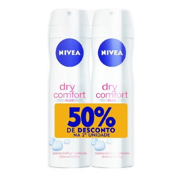 Kit Desodorante Nivea Aerosol Dry Comfort 150ml 2 Unidades com 50% de Desconto no Segundo