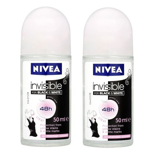 Kit Desodorante Nivea Roll On Black & White 50g 2 Unidades