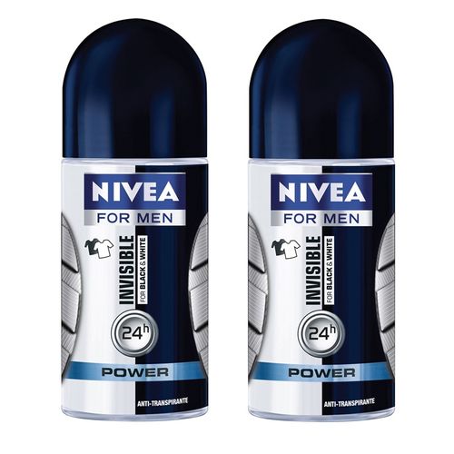 Kit Desodorante Nivea Roll On Black & White Masculino 50g 2 Unidades