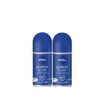 Kit Desodorante Nivea Roll On Protect Care 50ml 2 Unidades com 50% de Desconto no Segundo