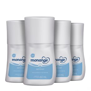 Kit Desodorante Roll-On Monange Sensível com 60ml com 4 Unidades