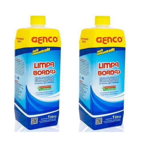 Kit 3 Detergentes Limpa Bordas Genco 1 Litro para Piscinas