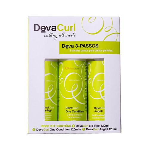 Kit Deva Curl Shampoo+Condicionador+Gel Finalizador 120ml