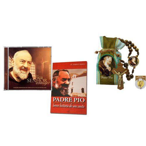 Kit Devoção Padre Pio - Livro + Cd +terço