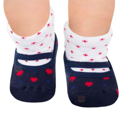 Kit Double Socks: Meia Soquete + Meia Sapatilha para Bebê Love - Puket